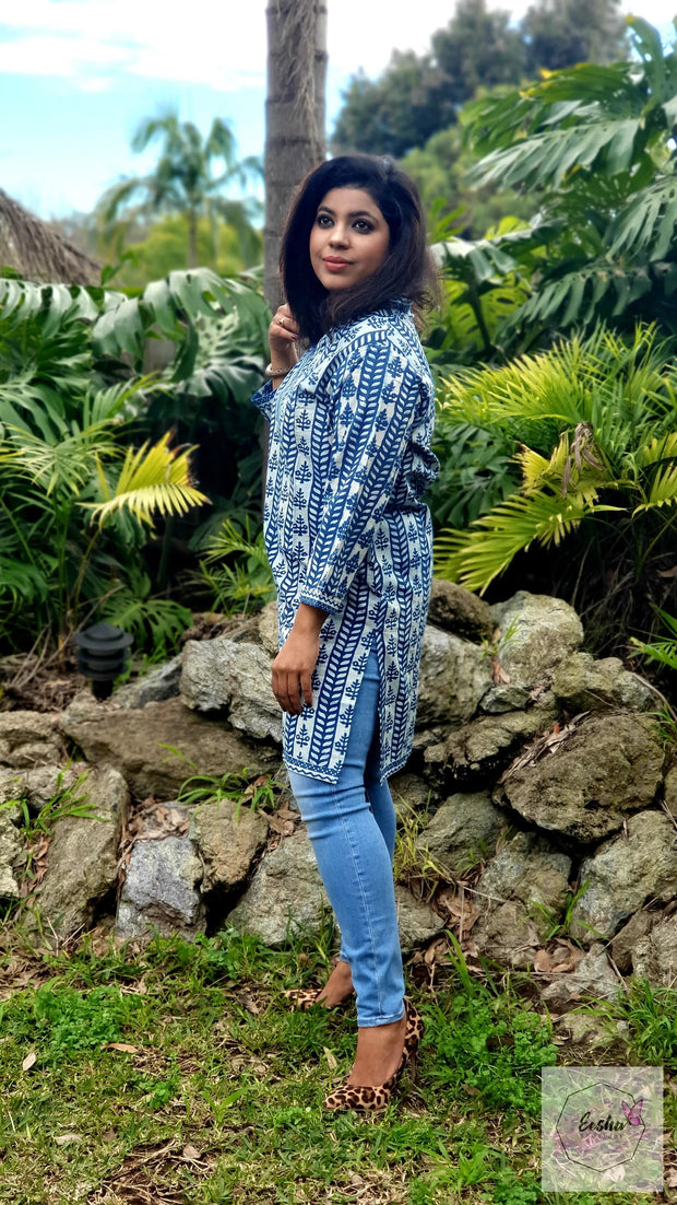 Indigo Hand Block Print Tunic