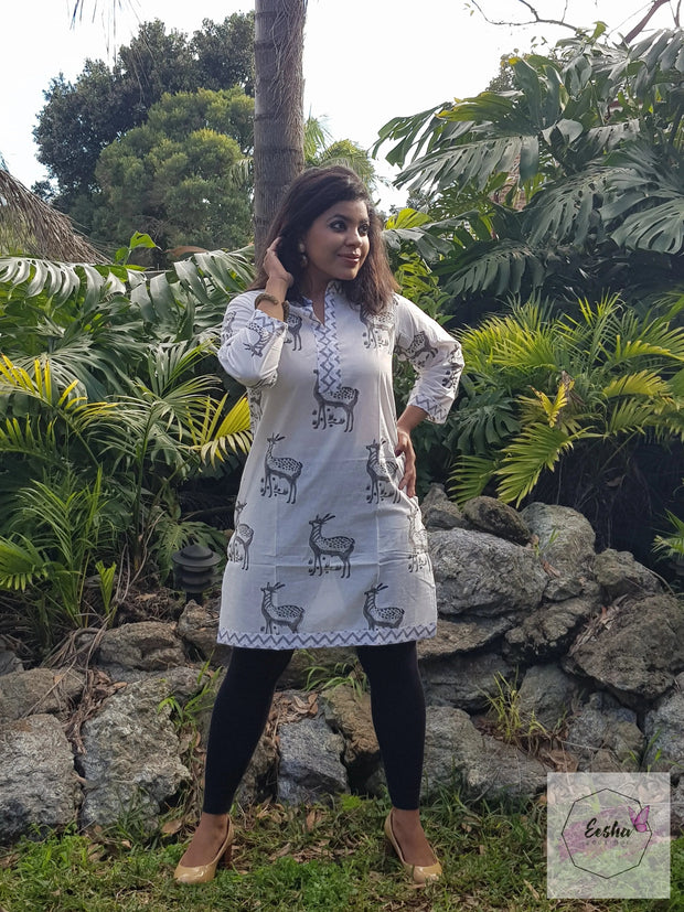 Deer Hand Block Print Tunic