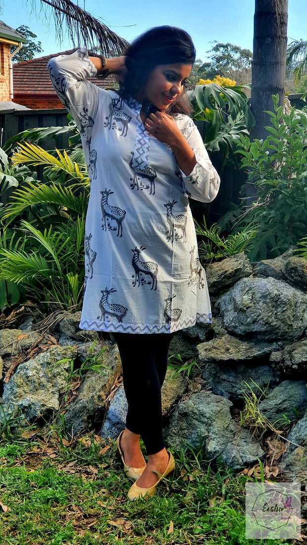 Deer Hand Block Print Tunic