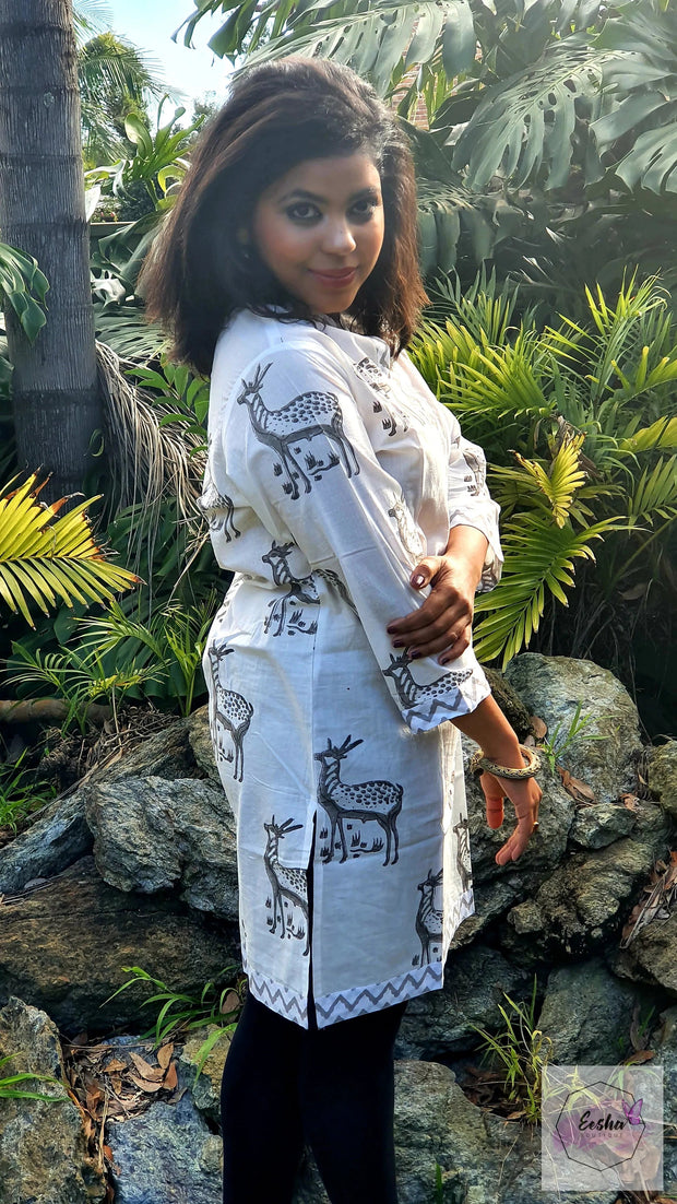 Deer Hand Block Print Tunic