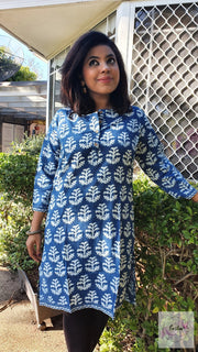 Indigo Tree Hand Block Print Tunic