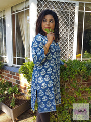 Indigo Tree Hand Block Print Tunic