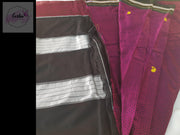 Magenta Handloom Silk Blended Khun Saree -Paisley Butta -  by EeshaBoutique - gshop