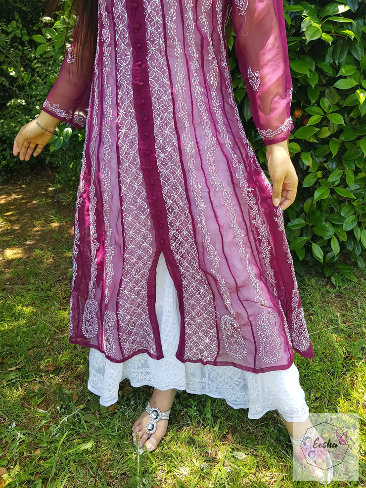 Radha - Chikankari Georgette Anarkali Maxi Dress