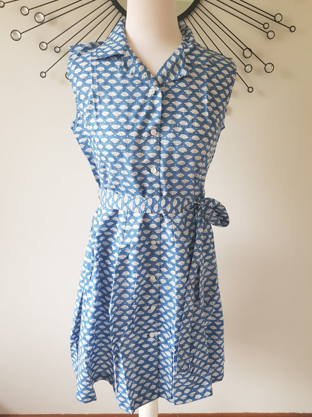 Anika - Short Shirt Dress - Blue