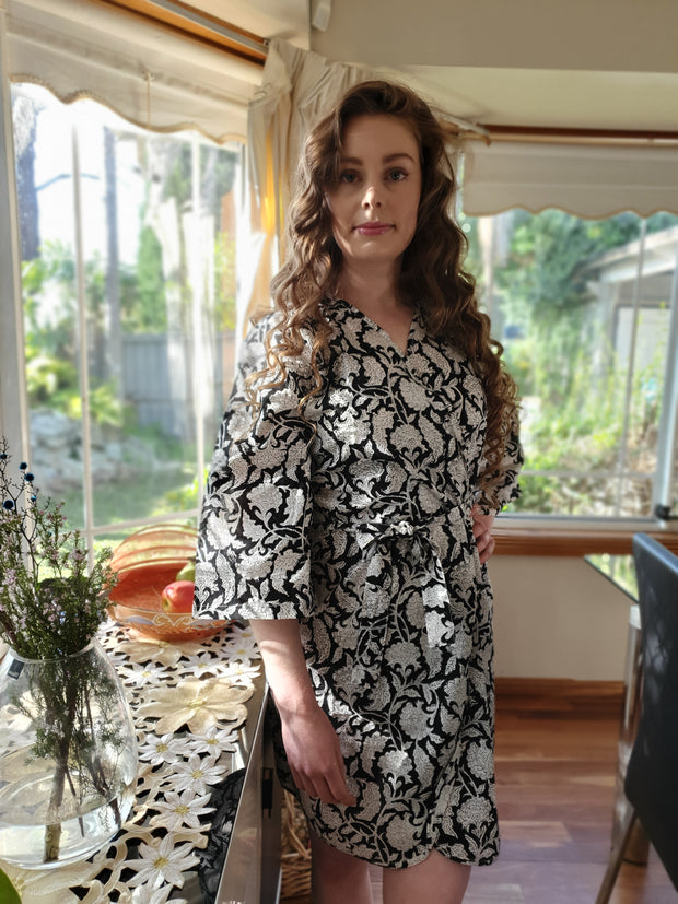 Anjali - Short Kimono Robe -EeshaBoutique Sydney