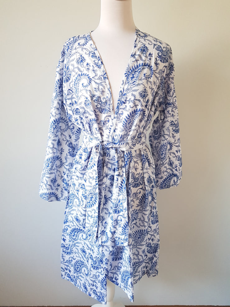 Asha - Short Kimono Robe - Kimono Robe by EeshaBoutique - gshop, Short Robe