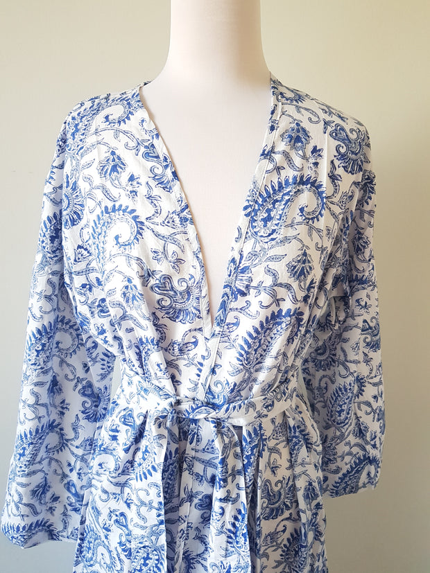 Asha - Short Kimono Robe - Kimono Robe by EeshaBoutique - gshop, Short Robe