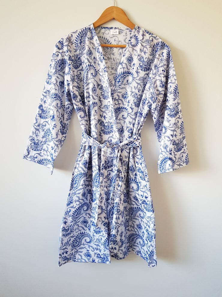 Asha - Short Kimono Robe - Kimono Robe by EeshaBoutique - gshop, Short Robe