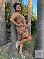 Block Print Sarong-Geomatric Kalamkari