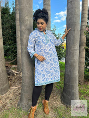 Blue Paisley Hand Block Print Tunic