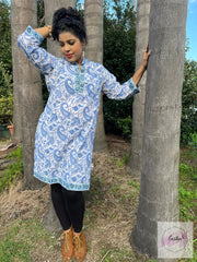 Blue Paisley Hand Block Print Tunic