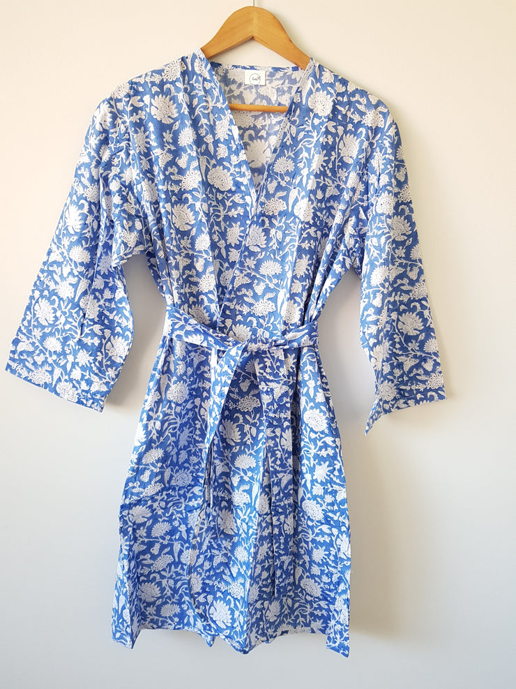 Indira Short Kimono Robe - Kimono Robe by EeshaBoutique - gshop, Short Robe