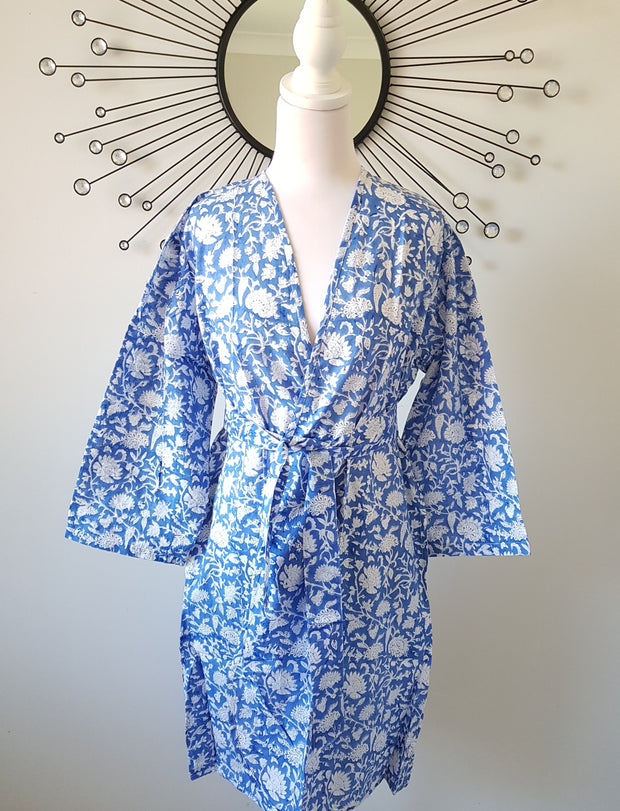 Indira Short Kimono Robe - Kimono Robe by EeshaBoutique - gshop, Short Robe