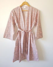 Hand Block Print Kimono Robe, Bridal Robe