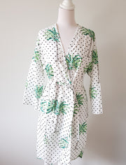 Hand Block Print Kimono Robe, Bridal Robe