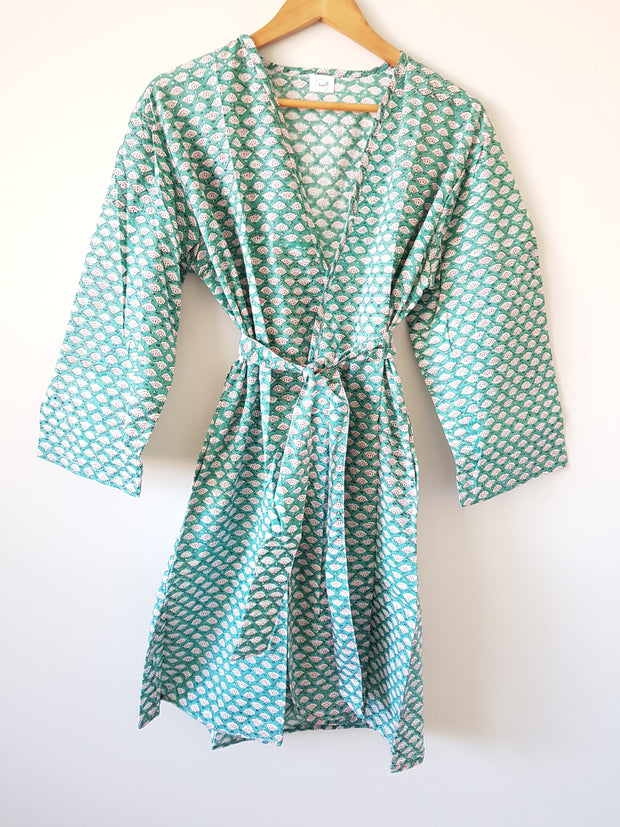 Neha - Short Kimono Robe - Kimono Robe by EeshaBoutique - gshop