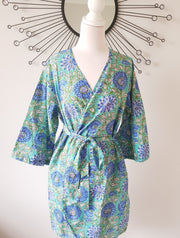 Surya Short Kimono Robe - Kimono Robe by EeshaBoutique - gshop, Short Robe