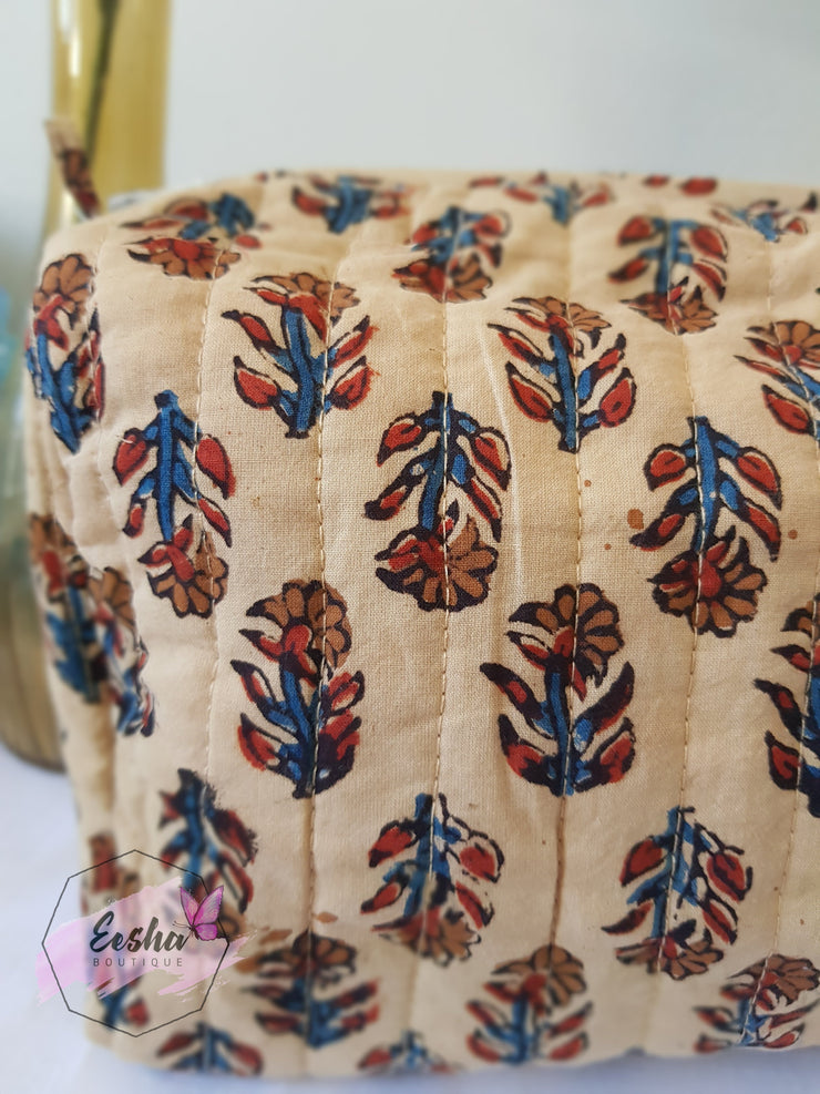 Block Print Cosmetic Bag