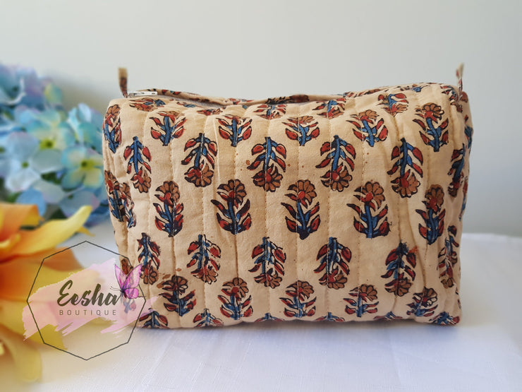 Block Print Cosmetic Bag