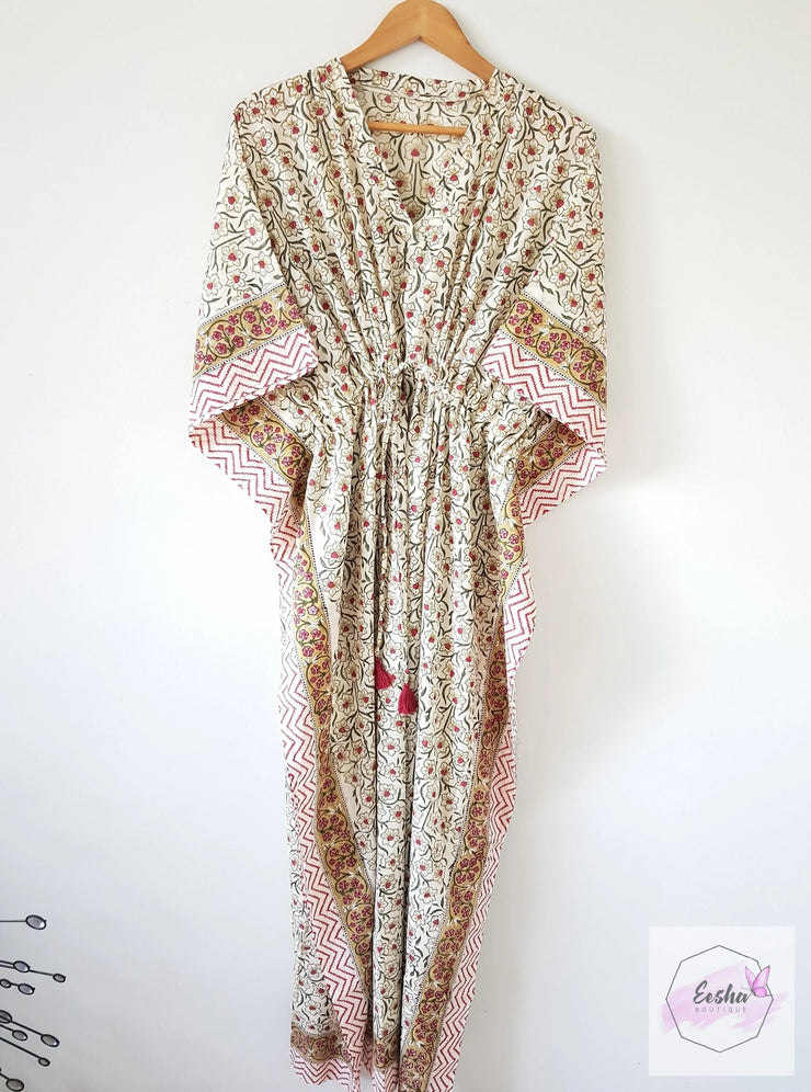 Long Kaftan -Hand Block Print - Cotton Voile
