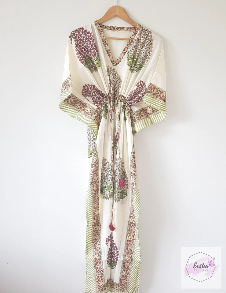 Chinar Paisley - Hand Block Print Long Kaftan