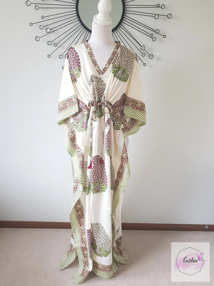 Long Kaftan -Hand Block Print - Cotton Voile