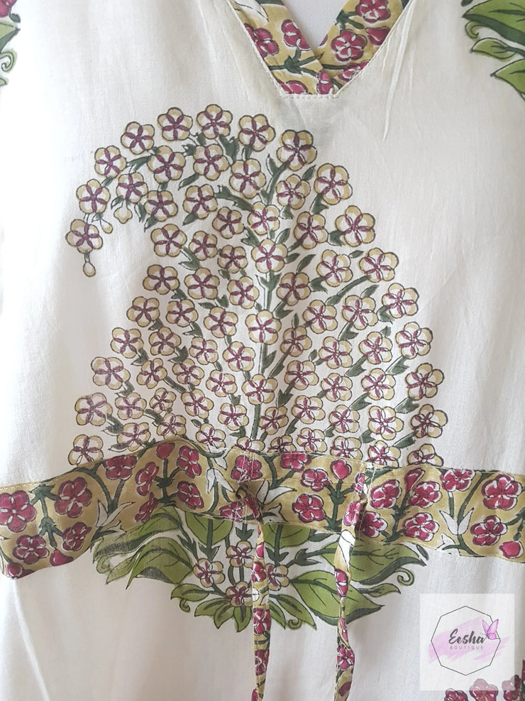 Chinar Paisley - Hand Block Print Long Kaftan