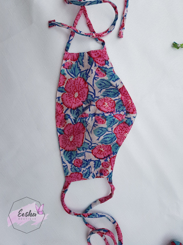 Set of 3 Face Masks - Three layers with string -  by EeshaBoutique - Face Mask, gshop