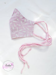 Baby Pink Face Mask - Three Layers With String -  by EeshaBoutique - Face Mask, gshop