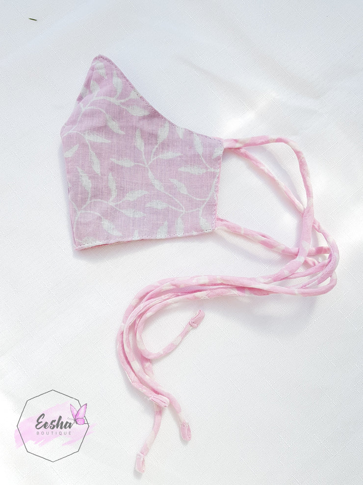 Baby Pink Face Mask - Three Layers With String -  by EeshaBoutique - Face Mask, gshop