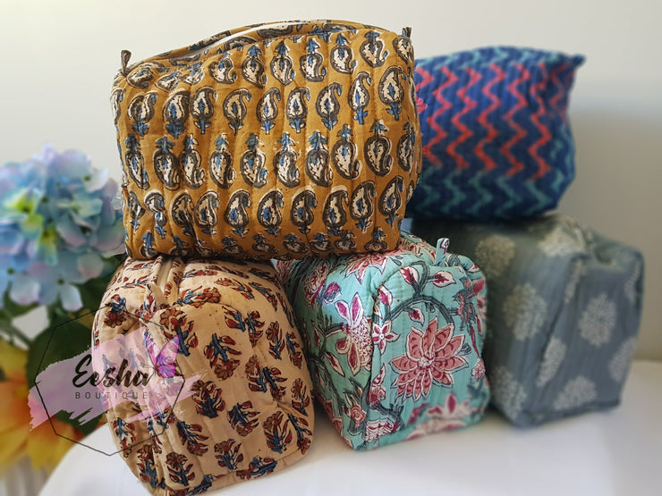 Block Print Cosmetic Bag