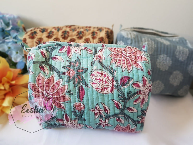 Block Print Cosmetic Bag