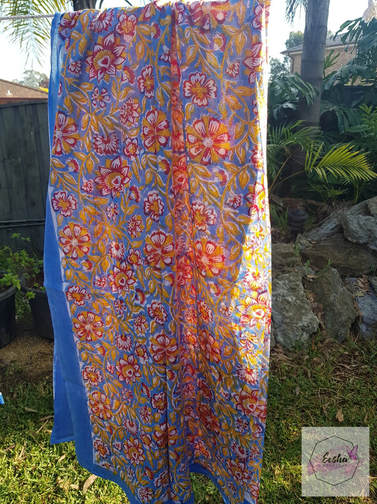 Hand Block Print Indian Organic Cotton Sarong