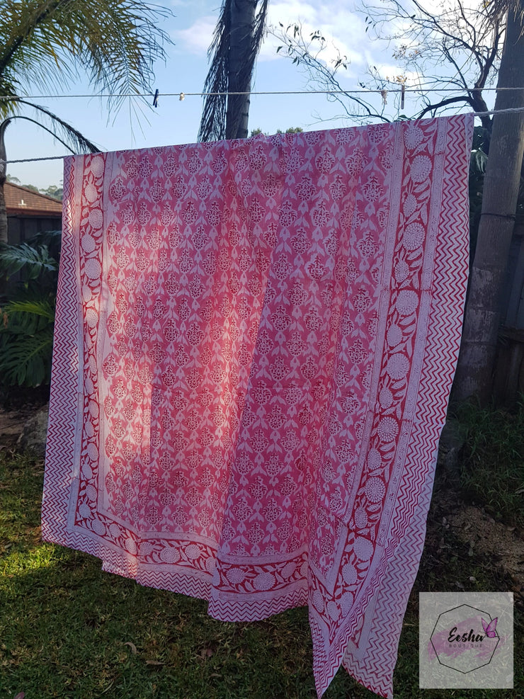 Hand Block Print Indian Organic Cotton Sarong