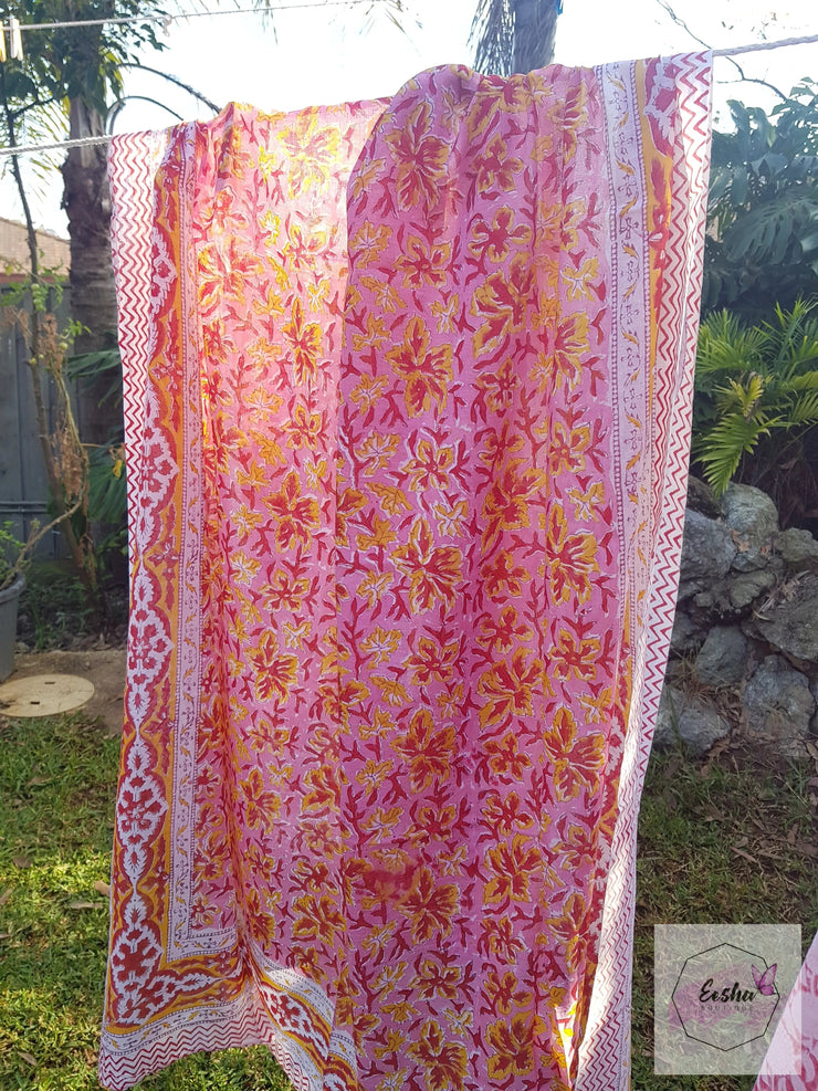 Hand Block Print Indian Organic Cotton Sarong