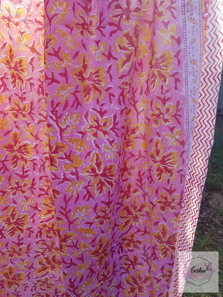 Hand Block Print Indian Organic Cotton Sarong