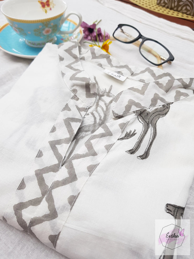 Deer Hand Block Print Tunic