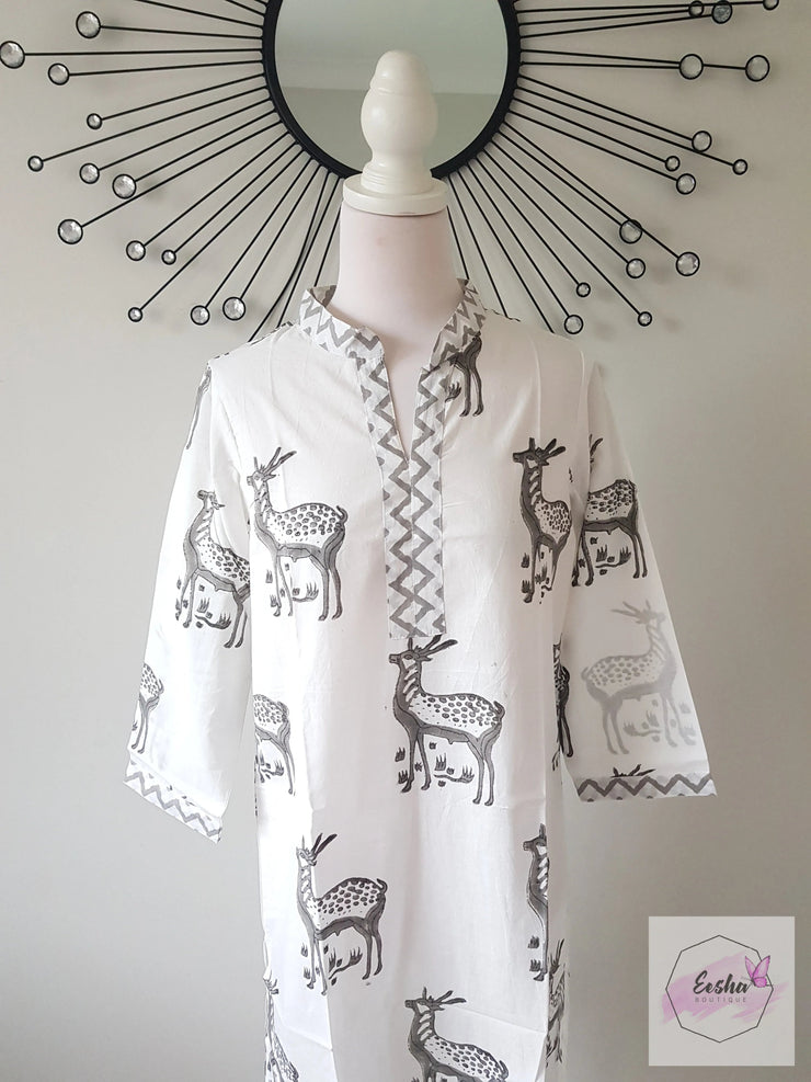 Deer Hand Block Print Tunic