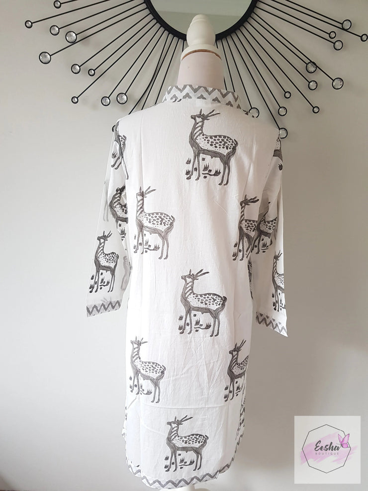 Deer Hand Block Print Tunic