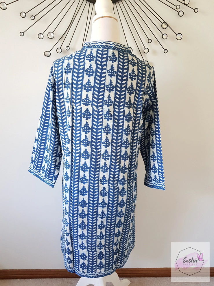 Indigo Hand Block Print Tunic