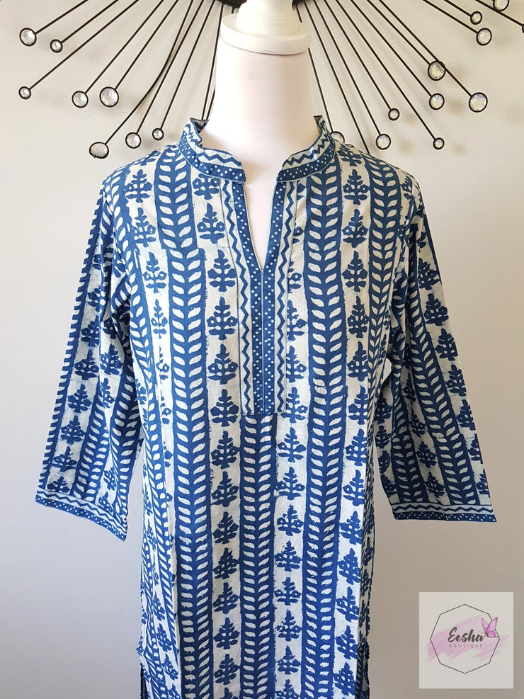 Indigo Hand Block Print Tunic