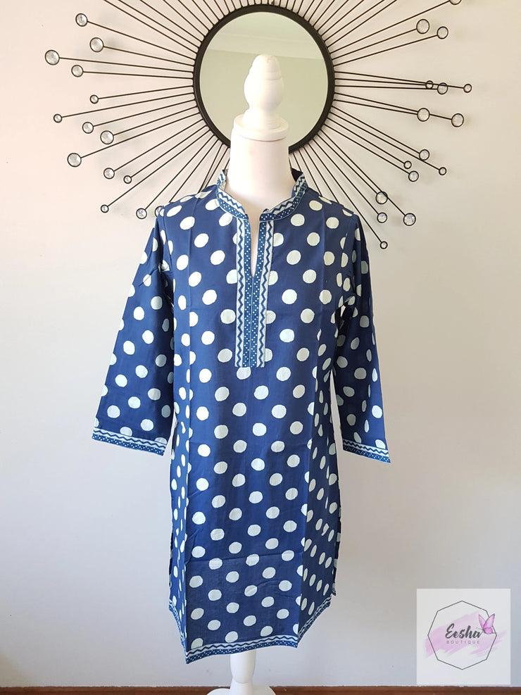 Polka Dot Hand Block Print Tunic