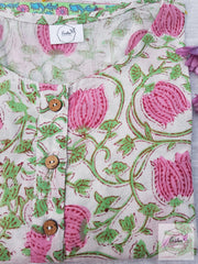 Pink Lotus Hand Block Print Tunic