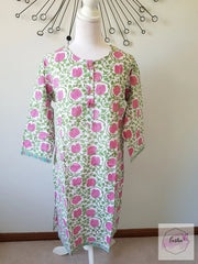 Pink Lotus Hand Block Print Tunic