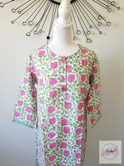 Pink Lotus Hand Block Print Tunic