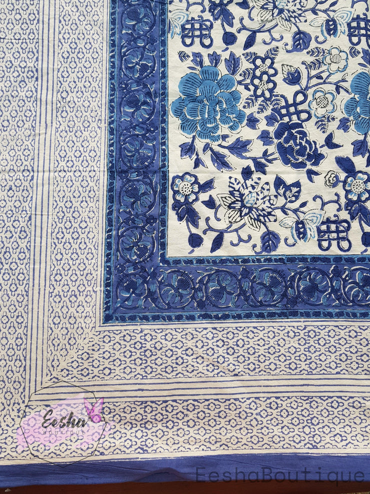 Hand Block Printed Table Cloth -  by EeshaBoutique - gshop, Indigo