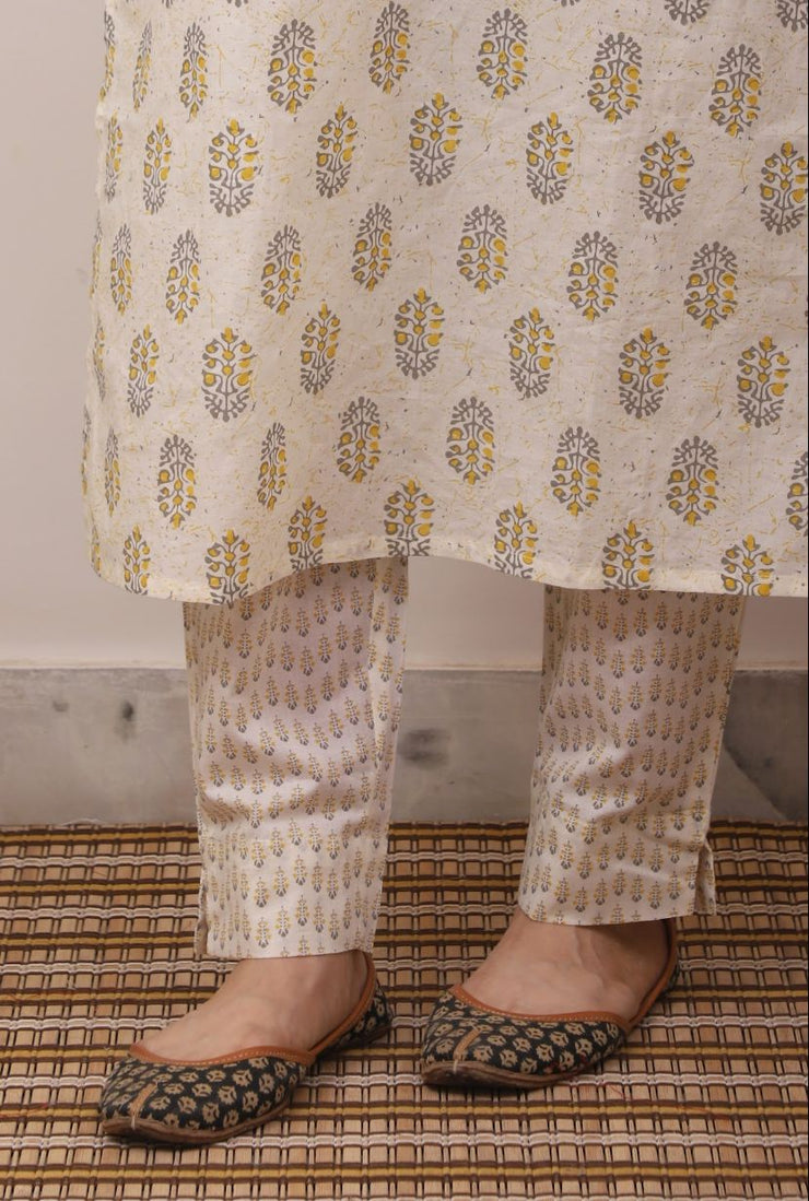Three Piece Cotton Kurta Set