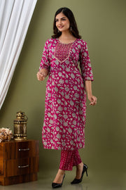 Floral Kurti with pant and dupatta