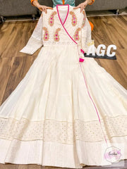 Off White Anarkali Angarkha long gown